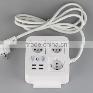 EU Standard 5V 8A 3 Schuko Socket 4 Usb Charging Outlets thumbnail-3