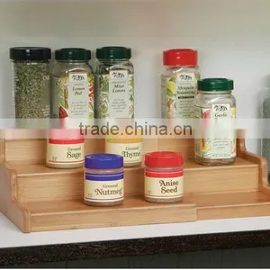 Classics 3-Tier Expandable Bamboo Spice Rack Step Shelf Organizer thumbnail-3