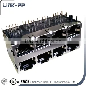 2*N 10/100/1000M Electrical RJ45 Stacked Jack With Led thumbnail-1