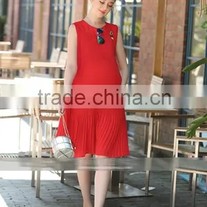 Chiffon O-neck Maternity Dresses for Office Summer Loose thumbnail-2