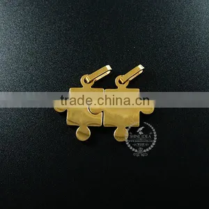18*23mm/22*23mm 316L Stainless Steel Lovers' Puzzle Couple Pieces for Custom Name Words Engraving Laser DIY Charm 1850240 thumbnail-1
