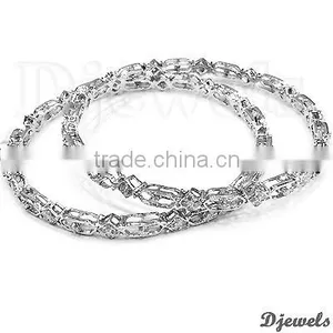 White Gold Diamond Bangles, Diamond Wedding Bangles, White Gold Jewelry thumbnail-1
