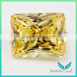 Wholesale Synthetic Heat Zircon Stone Yellow Rectangle CZ Gemstones Loose Cubic Zirconia Jewelry Price thumbnail-1