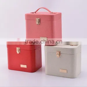 Chinese Factories Wholesale Custom Portable Luxurious Leather Cosmetic Box, Multi-function Eye Shadow Box, Beautiful Storage Box thumbnail-1