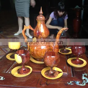 Wooden Tea Set Made in Vietnam, Sophisticated Tea Set, High Quality Wood Product thumbnail-1