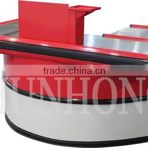Round Corner Checkout Counter With Keyboard Holder thumbnail-1