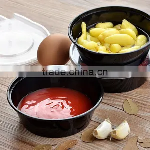 8oz Black Small Plastic Sauce Container thumbnail-3