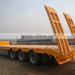 60 Tons Three Axle SINOTRUK Low Plate Trailer Equipments thumbnail-1