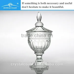 Wholesale Cheap Clear Glass Jar for Food Candy Round Glass Candy Jar With Lid thumbnail-1