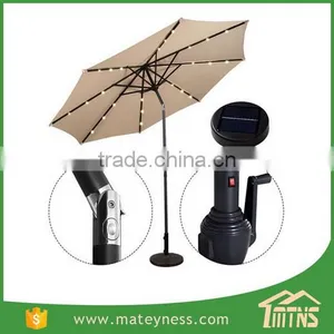 10FT LED Light Tilt Deck Waterproof Garden Market Umbrella Patio Solar Umbrella thumbnail-1