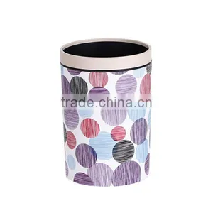 European Style Plastic Leather or Knitted Trash Can Waste Bin Container With Lid 10L thumbnail-2