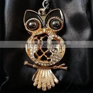 Jewelled Metal Night Owl Key Chain thumbnail-1