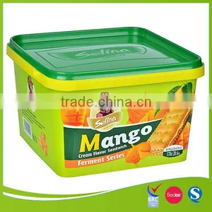 Food Grade pp Plastic Cookie Container With IML Logo Design thumbnail-2