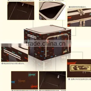 N493 Household Non Woven Box Zipper Foldable Clothing Storage Box thumbnail-1