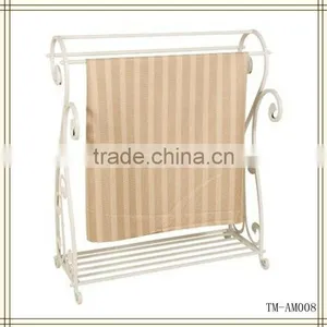 Iron White Floor Standing Towel Racks thumbnail-1