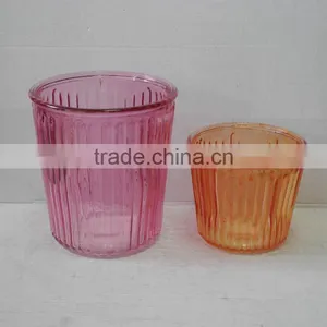 Colored Wide Mouth Glass Spray Glass Vase thumbnail-1