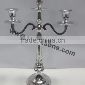 Multifunctional 5 Arm Candelabra for Wedding Centerpieces , Nickel Plated Candelabra ,SilverCandelabra thumbnail-5