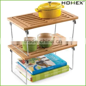 Bamboo Stackable Shelves for Kitchen Homex-BSCI thumbnail-1