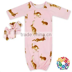 Long Sleeves Infant Toddle Baby Beige Sleeper Gowns thumbnail-5