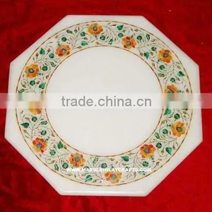 Marble Inlay Dining Table Top, Marble Inlay Table Top thumbnail-1