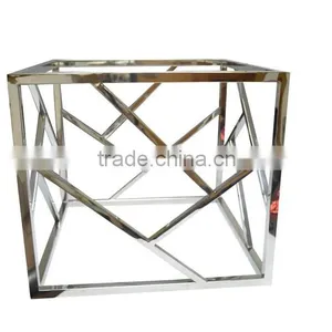 Modern Living Room Rose Gold Stainless Steel Clear Square Glass Coffee Table thumbnail-4
