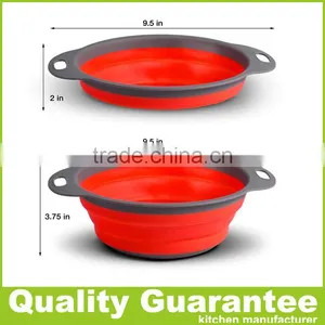 Customized Color Silicone Colander Collapsible Plastic Silicone Strainer thumbnail-4