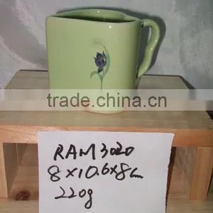 Factory Direct Heart Shape 12oz Ceramic Coffee Mug With Handle thumbnail-1