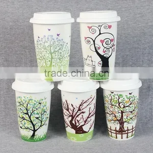 Bone China Double Layer Porcelain Coffee Mug With Silicone Pad thumbnail-2