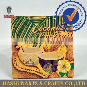Rectangular Tropical Feel Ceramic Wall Hanging thumbnail-1