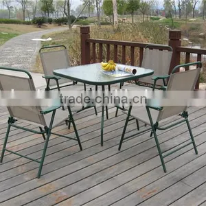 Garden Patio Set Aluminum Square Dining Table And Folding Chair thumbnail-1