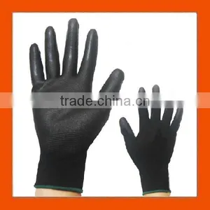 Black Polyurethane Palm Coated Gloves thumbnail-1