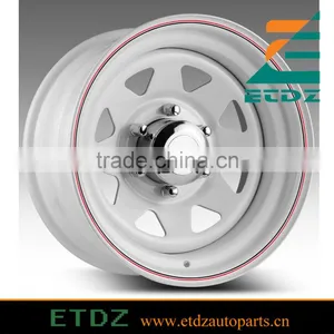16x10 Eight Spoke Terra White With Pin Stripe Steel Wheels for 4x4, SUV & Trailers thumbnail-1