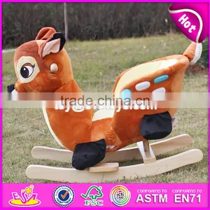 2017 New Design Lovely Plush Deer Toddlers Wooden Rocking Animals W16D074 thumbnail-5