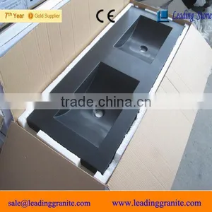 Black Honed Stone Trough Sink thumbnail-1