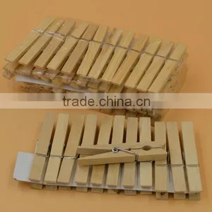 Mini Clothes Pins Plain Small Natural Color Wooden Craft Clip With Metal Spring 25mm thumbnail-4
