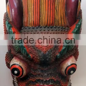 Dragon Mask Wall Hanging Decor Handmade in Nepal thumbnail-2