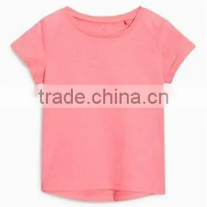 2017 Hot Sales Children Girls O-neck Short Sleeve T-shirt Pure Color thumbnail-2