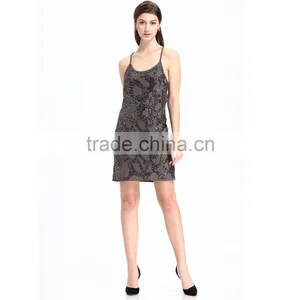 Domin Fashion Guangzhou Factory Wholesale Summer Sequin Dress thumbnail-3