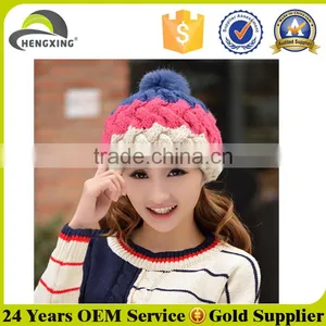 Beautiful Knitted Fashion Women Hat Pom Wholesale thumbnail-1