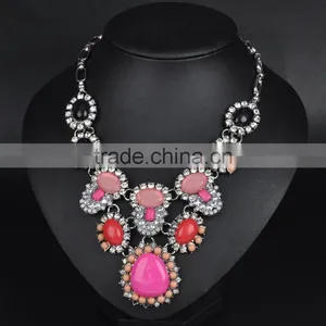 Multicolor Big Resin Gems Women Statement Necklace Jewelry Wholesale thumbnail-2