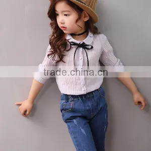 Zm35709a Autumn New Style Blouse Designs Casual Girls Long Sleeve Shirts thumbnail-3