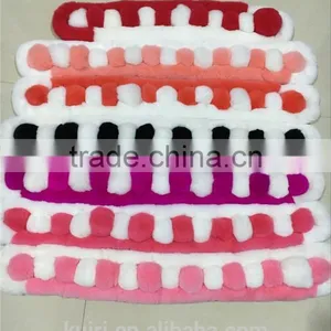 2016 New Genuine Rex Rabbit Fur Scarf Fur Wraps Muffler Fur Balls Warmer for Winter Shawls Scarf thumbnail-1