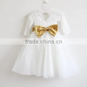 Floor-Length Light Lvory Flower Girl Dress Tulle Lace Fabric Baby Party Dress Gown thumbnail-3