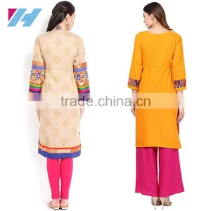Indian Fashion Apprel Ladies Long Kurta Designs 2016 thumbnail-2