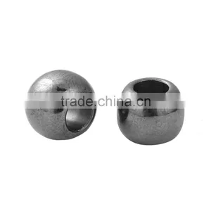 CCB Plastic Round Gunmetal European Style Large Hole Charm Beads thumbnail-3