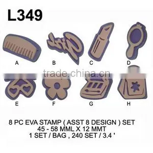 L349 8 PC EVA STAMP (ASST 8 DESIGN) SET thumbnail-1