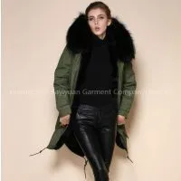 2016 Black Faux Fur Lining and Real Raccoon Collar Winter Fur Parka thumbnail-1
