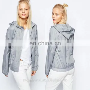 Wholesale Fashion Cheap Plain Windbreaker Jacket for Women 2016 thumbnail-1