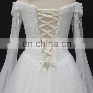 WX1678 off Shoulder Luxury Lace Fabric for Wedding Guest Dress Plus Size Wedding Dress 2017 Bridal thumbnail-3