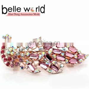2015 Latest Fashion Peacock Rhinestone Barrette Hair Clip thumbnail-1